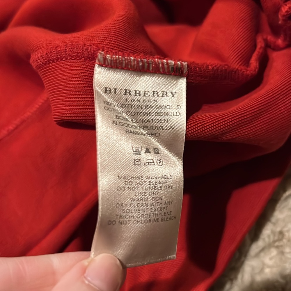 Burberry London Men's Dark Red 1/4 zip sweatshirt Large - Picture 7 of 10